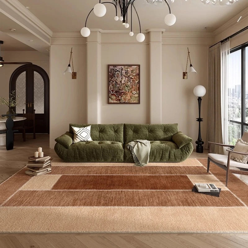 Retro Style Lounge Floor Mat Fluffy Soft Bedroom Decor Washable Carpet Light Luxury Carpets for Living Room Home Thick Plush Rug