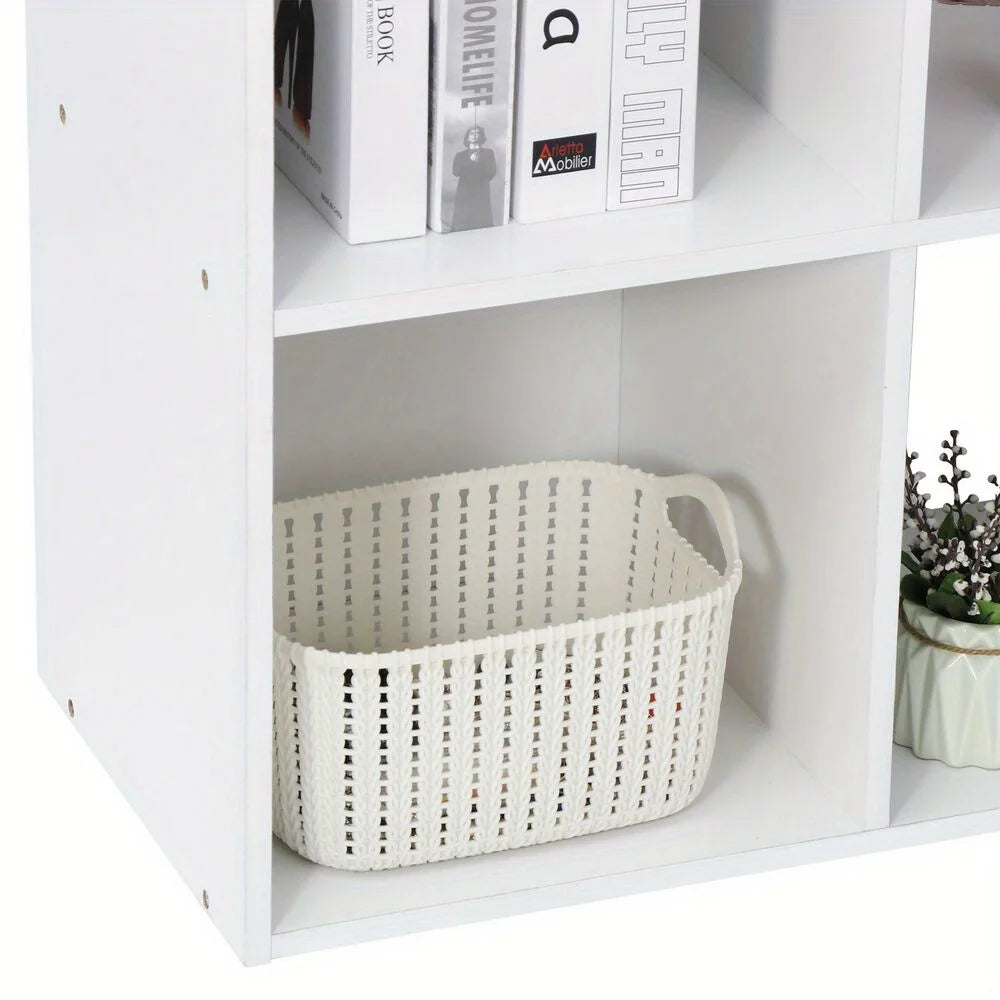 Cube Locker Wooden Bookshelf with White Backing – Modular Storage Organizer