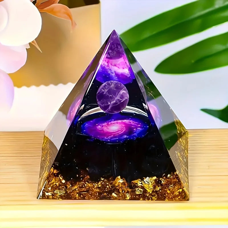 1pc Relieve Stress and Attract Wealth with Our Homeopathic Amethyst Crystal Ball Pyramid, Raw Stone Stone Home Decoration