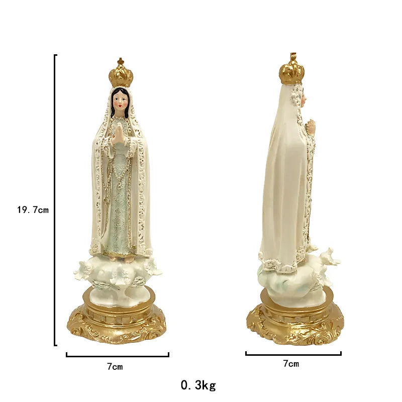 Catholic Statue Our Lady Of Fatima Statue Virgin MaryFigure For Home Tabletop Catholic Decor Statue Resin Figurine