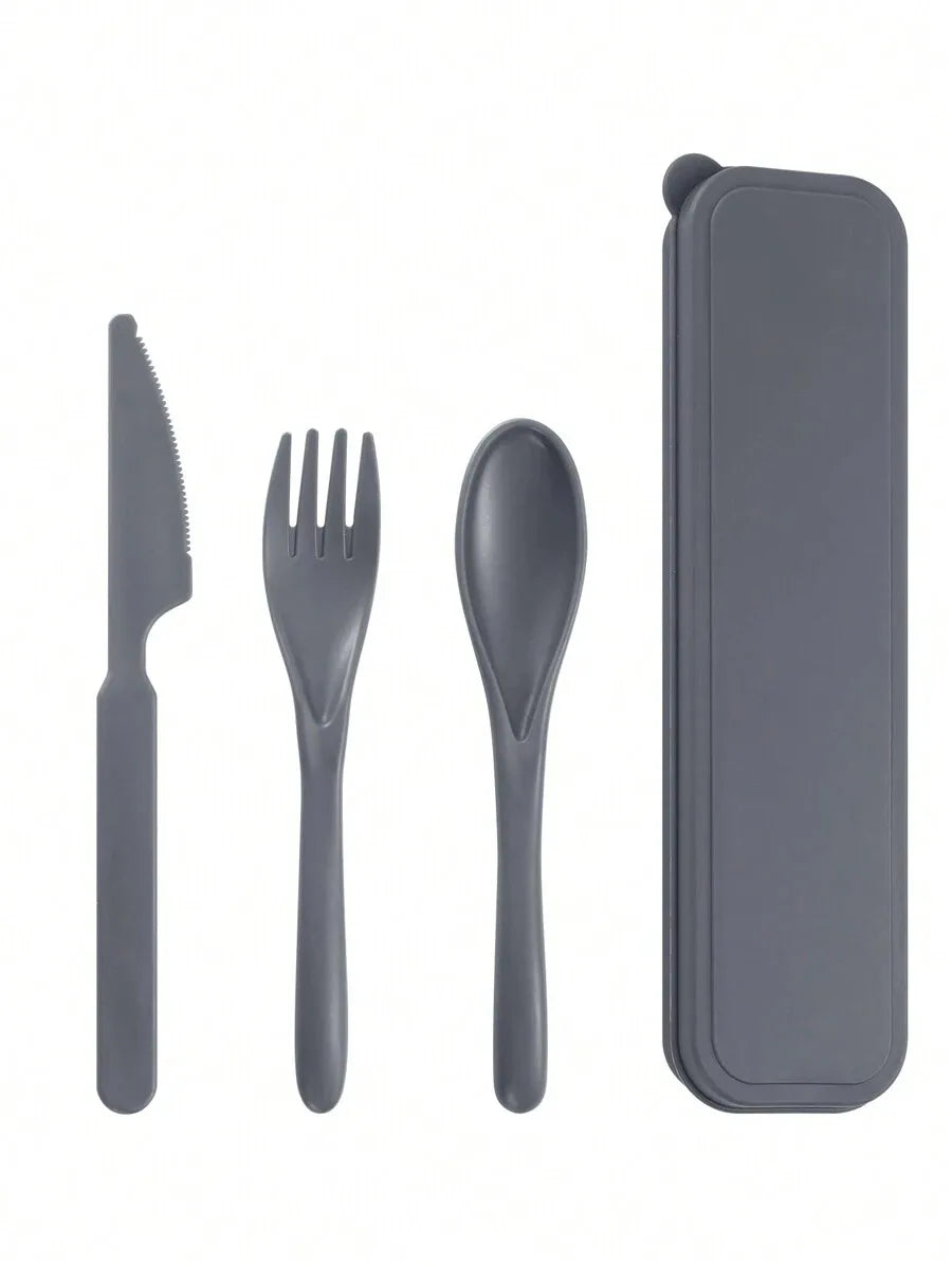 1pcs Plastic knife, fork and spoon cutlery set, reusable, portable cutlery, suitable for school, outdoor, camping, office