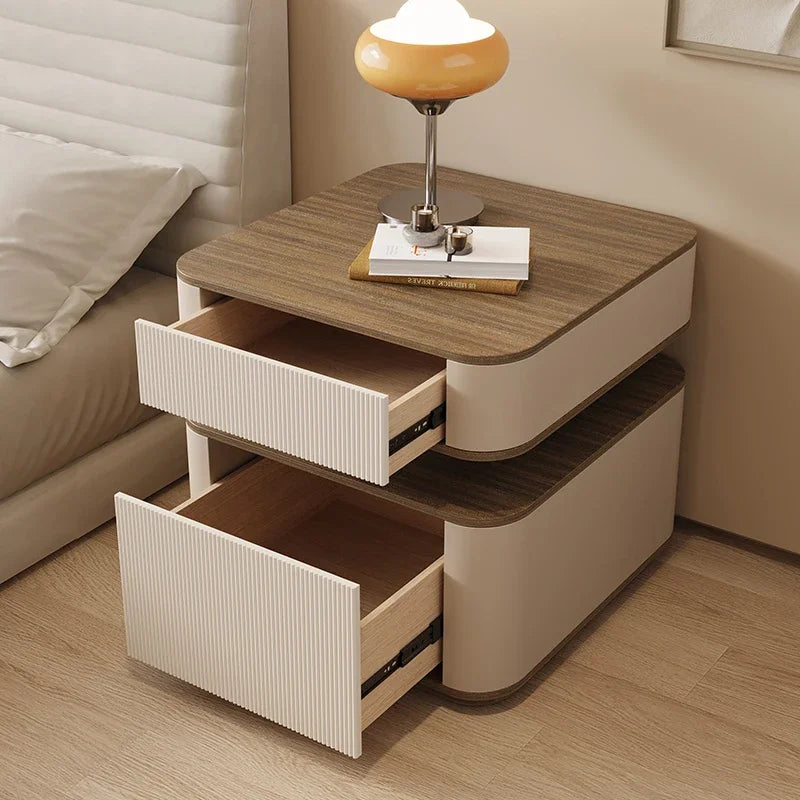 Minimalist Simple Aesthetic Bedside Table With Drawers Nordic Storage Nightstand Space Saving Mesa De Noche Bedroom Furniture