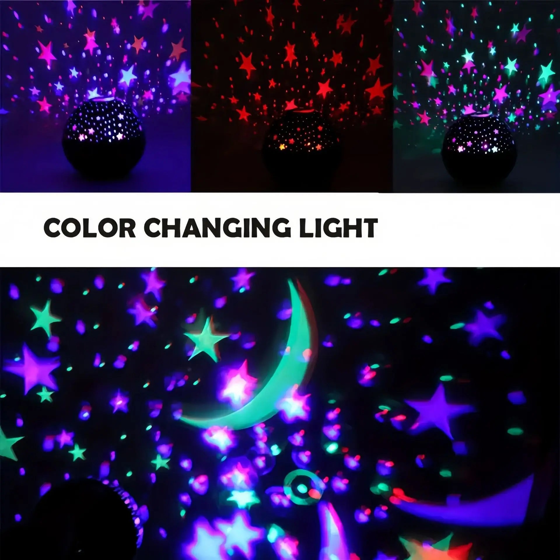 LED Starry Sky Projector Light Stars and Moon Projection 7 Modes Night Light USB Powered for Kids Room Party Decor Holiday Gifts