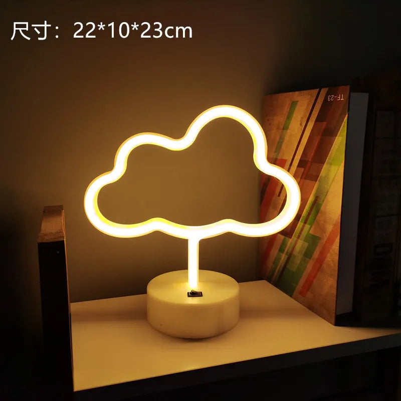 Neon Sign Lightning with base Clouds Lightning Moon Neon Led Sign for Children's Room Party Home Bar Gift Decoration