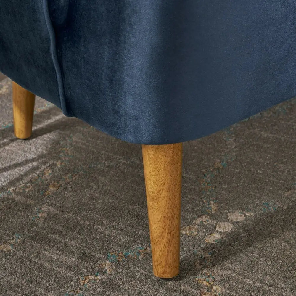 Modern Velvet Channel-Stitch Club Chair – Sloped Arm Accent Chair