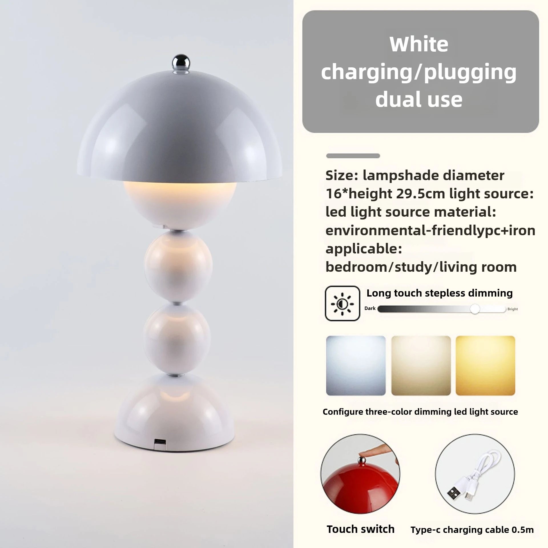 Nordic LED Flowers Table Lamp USB Dimmable Night Light for Bedroom Bedside Desk Lighting Home Living Room Decor