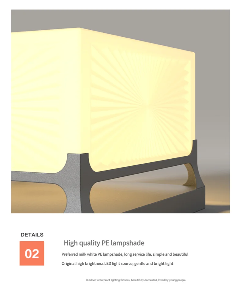 Modern Solar Outdoor Waterproof Decorations Door Post Atmosphere Light Yard Patio Pathway Courtyard Square Wall Pillar Light