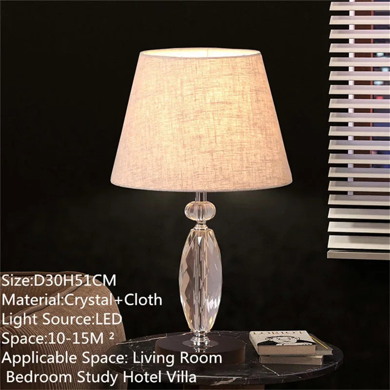 TEMAR Nordic Modern Crystal Table Lamp LED Luxury Living Room Bedroom Study Villa Hotel Home Decoration Light