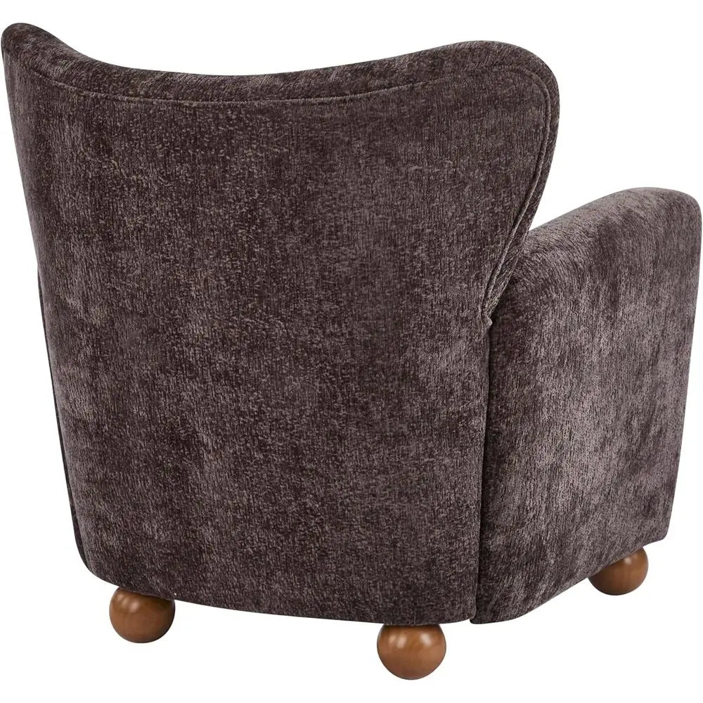Wingback Accent Chair – Upholstered Armchair with Curved Back & Wood Legs