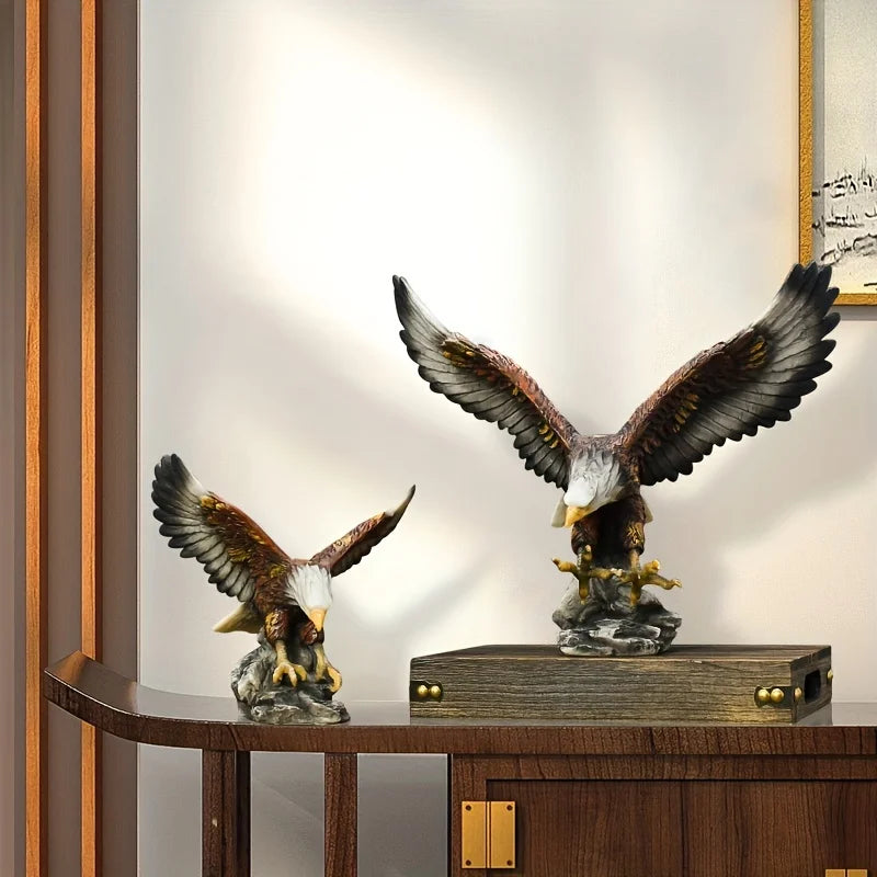 1pc Modern Abstract Resin Eagle Statue Majestic Winged Creature Intricate Detailing Living Room Office Decor Gift 18.5cm