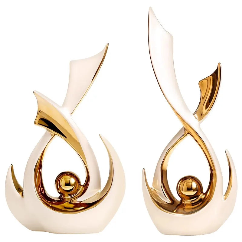 2Pcs/Home Ceramic Decorations Living Room Entrances Modern Luxury TV Cabinets Wine Cabinet Decorations