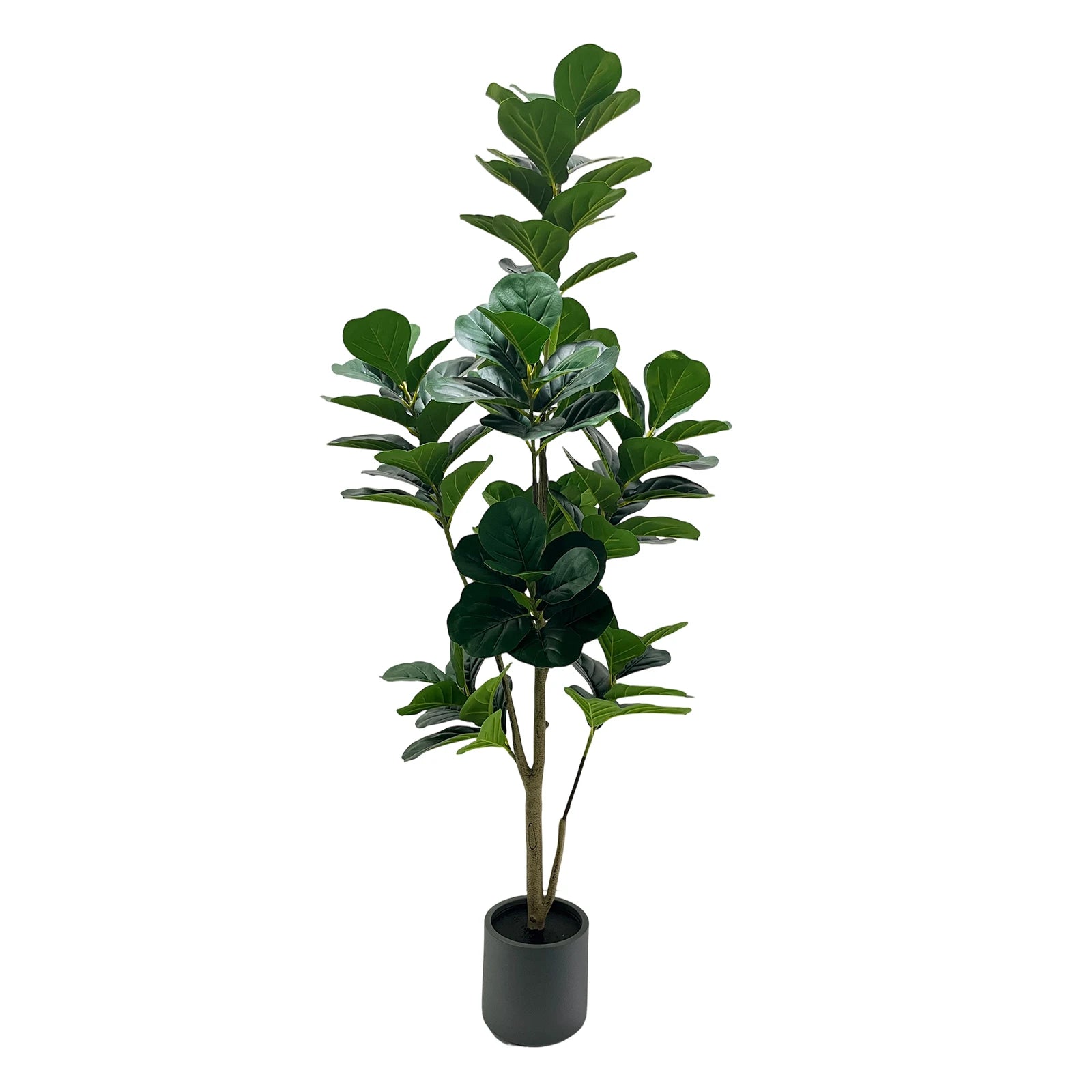 150cm Artificial Fiddle Leaf Fig Tree with Grey Planter Faux Floor Plant Indoor and Outdoor Fake Plant Tree Home Office Decor