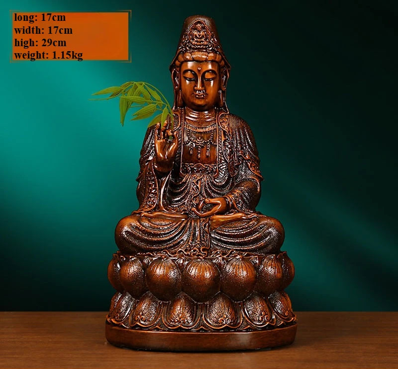 Feng Shui Resin Buddha Guanyin Bodhisattva Statue Decoration Home Living Statue