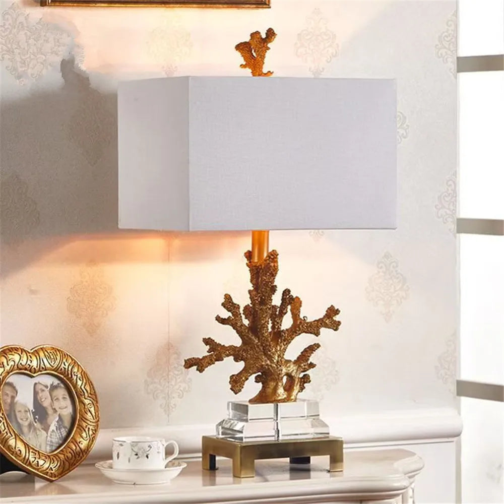 Contemporary Luxury Table Lamp LED American Creativity Living Room Bedroom Study Villa Hotel Bedside Household Desk Light