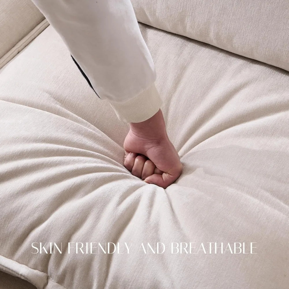 88.98" Sectional Couches for Living Room, Cloud Couch Sectional with Large Storage, U-Shape Modular Sectional Sofa with Ottoman,