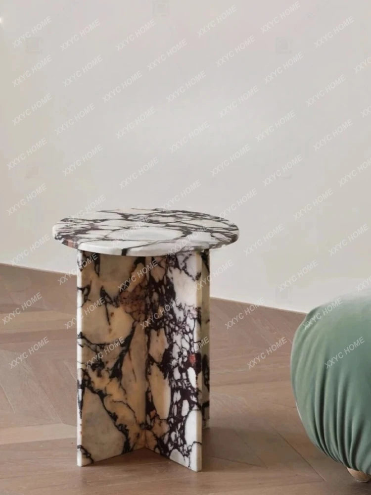 Italian marble side table light luxury Nordic minimalist designer sofa bedroom