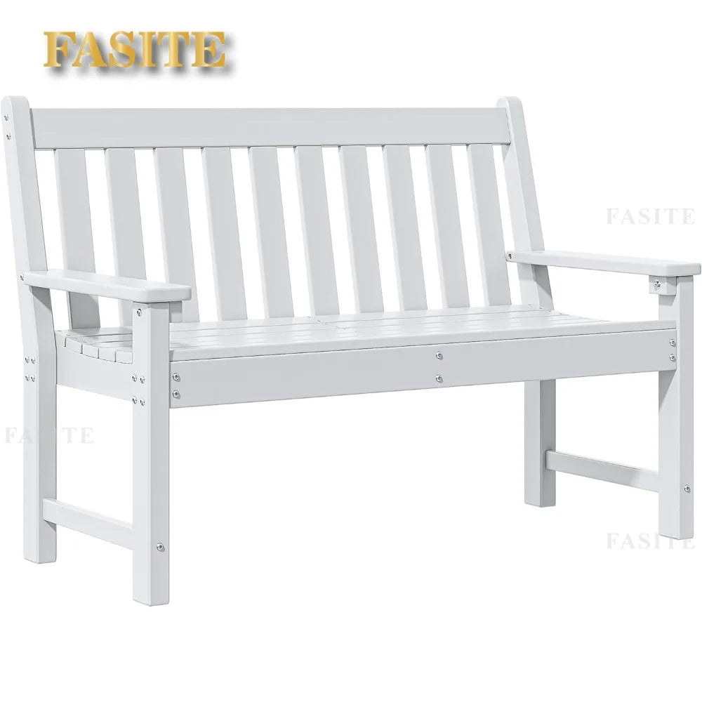 Garden Benches, All-weather Outdoor Benches for 2-3 People, Benches in The Park, Porch, Terrace, and Backyard (white)