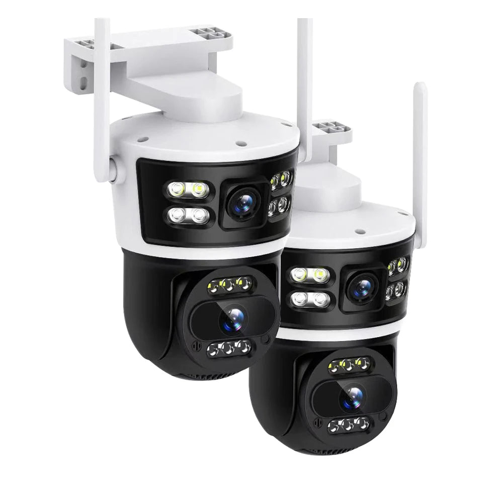 2Pcs Dual Lens WiFi Camera Smart Home Security PTZ IP Cameras 5MP Wireless Outdoor Dual Screens Auto Tracking Video Surveillance