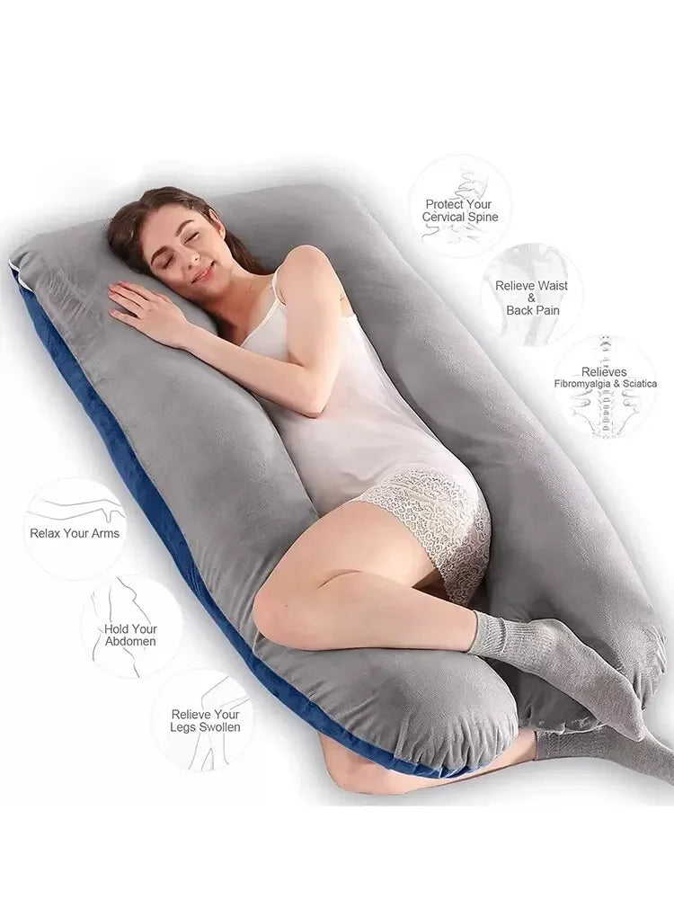 Multifunctional Pregnant Women's Pillow Side Lying Pillow Pure Cotton Detachable and Washable U-shaped Napping Pillow Cushion