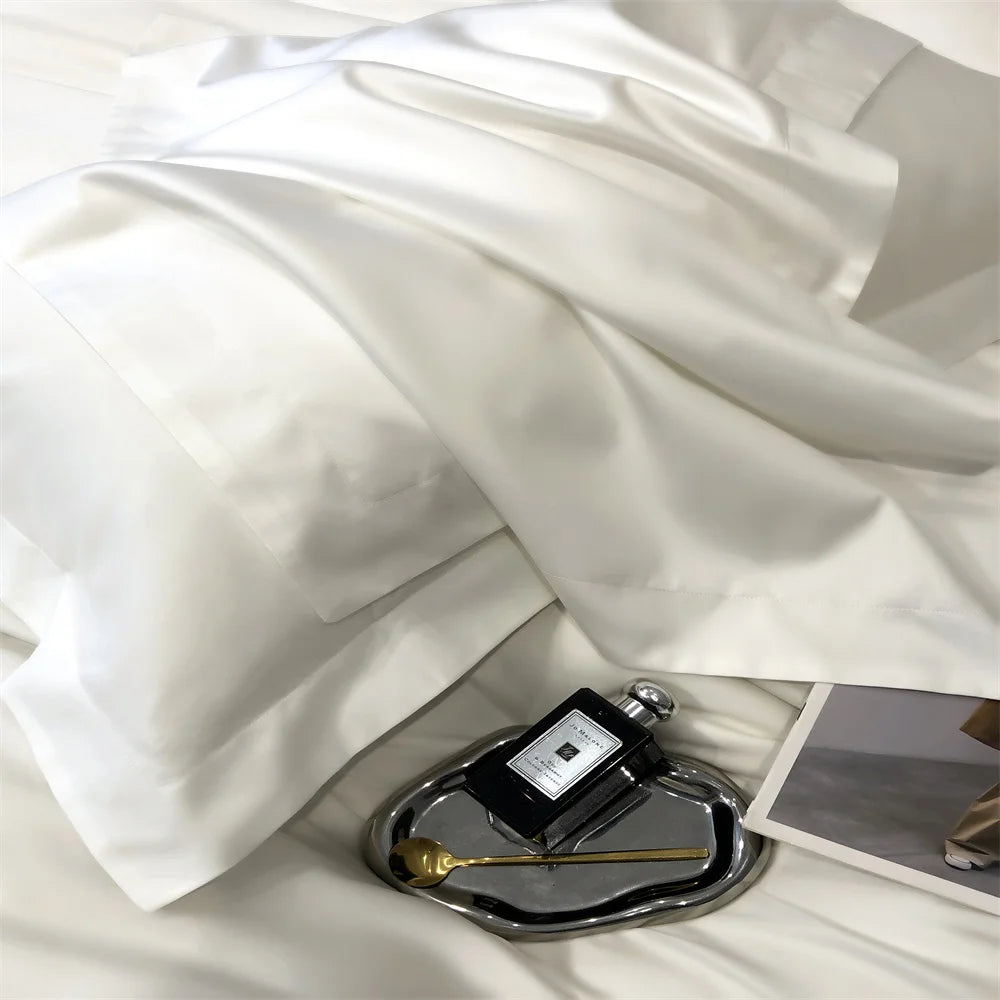 Svetanya Pure Egyptian Cotton Bedding Sets Bed Linens Solid Color Sheet Pillowcase Duvet Cover Queen King Underwear