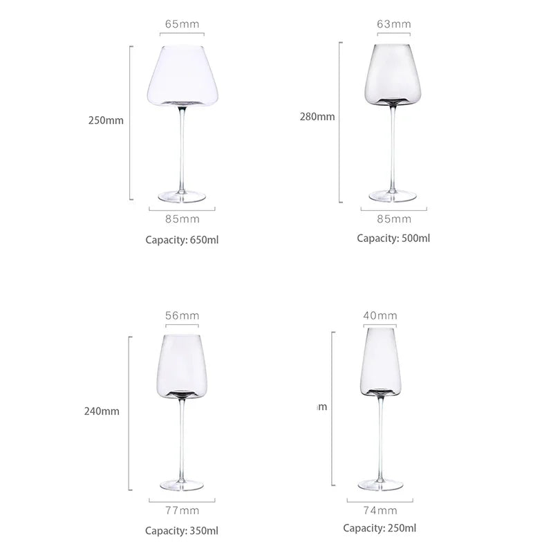 Upscale Banquet Party Wine Glass Burgundy Bordeaux Style Extremely Thin Masterly Craft Perfect Flawless Classics Goble