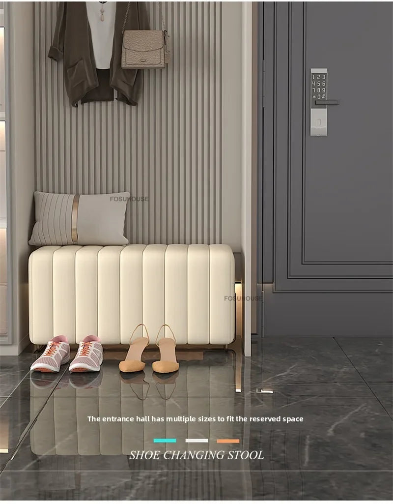 Nordic Luxury Hallway Ottoman Bench – Bedroom End & Shoe Cabinet Bench