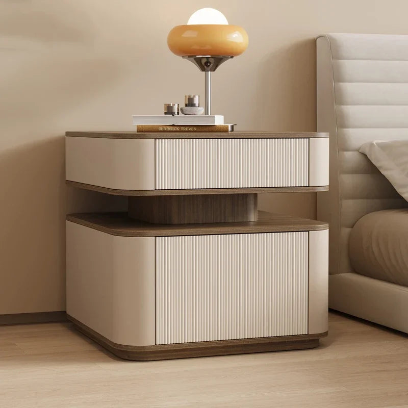 Minimalist Simple Aesthetic Bedside Table With Drawers Nordic Storage Nightstand Space Saving Mesa De Noche Bedroom Furniture