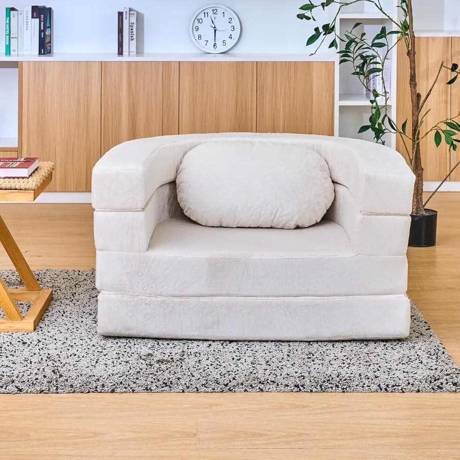 3in1 Folding Sofa Bed with Memory Foam Pillow and Bean Bag Chair Design Spacious Convertible Couch for Adults Ideal for Playtim