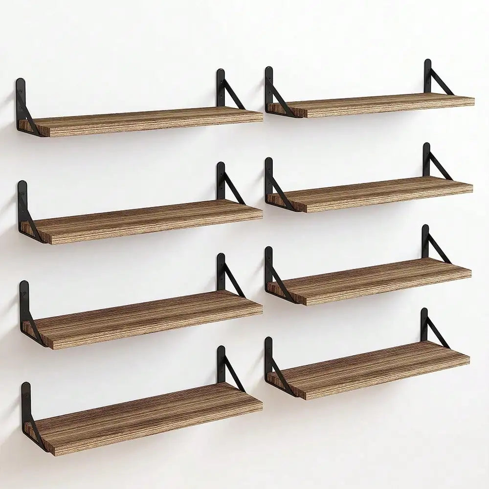 Superlele 5/8pcs Floating Wall Shelves: Multi-Hue Racks for Plants, Photos & Trophies