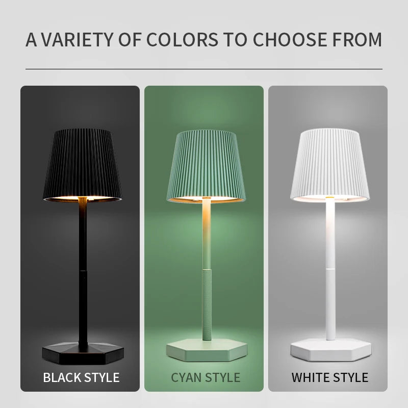 LED Touch Small Stripe Desk Lamp Rechargeable 3 Colors Desktop Night Light Creative Bedside Dining Room Decorative Lighting