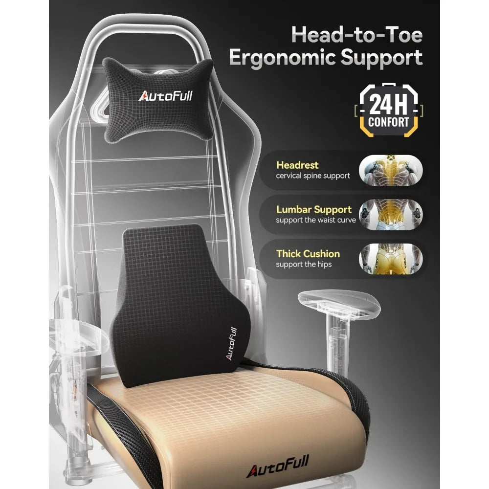 autofull c3 gaming chair, racing style gaming chair with ergonomic lumbar support,adjustable high back pu leather pc chair with