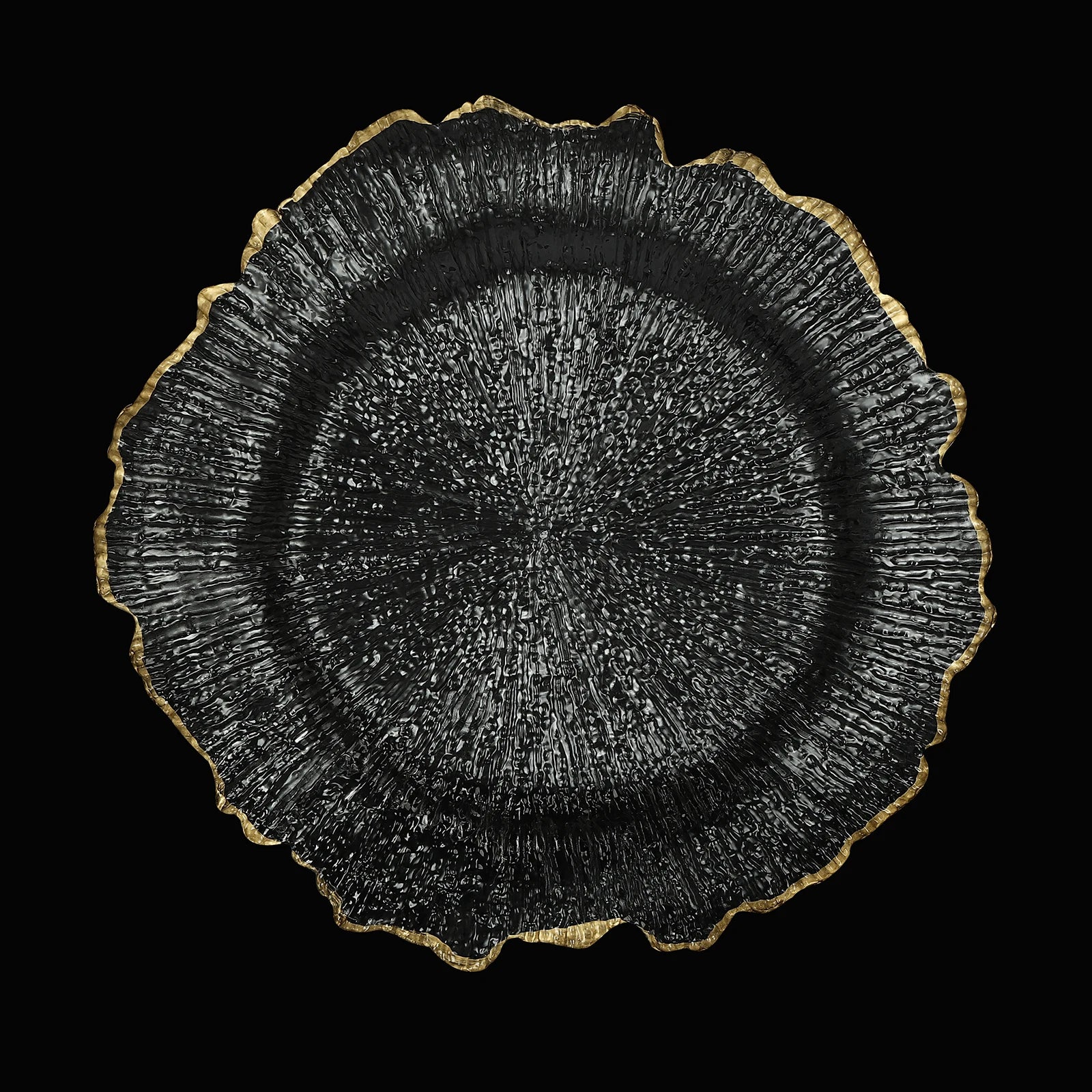 25PCS Clear Gold Flower Charger Plates – Decorative Table Dinner Plates