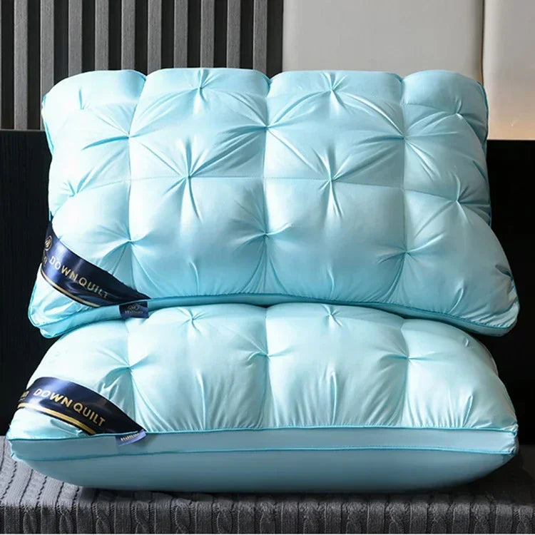 48x74cm Luxury White Goose Down Pillows Down-proof King Queen 100% Cotton Bedding 3D Style Rectangle Pillow for You Lover Gift