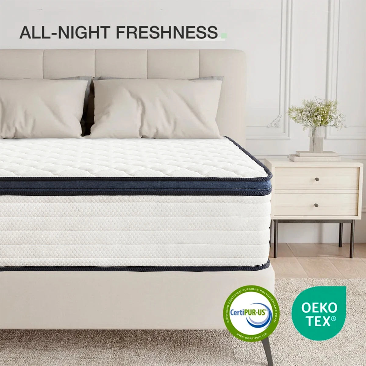 Queen Size Mattress Gel Memory Foam Hybrid Mattress , Pressure Relief, Medium Firm Comfort, Motion Isolation, Mattress in a box