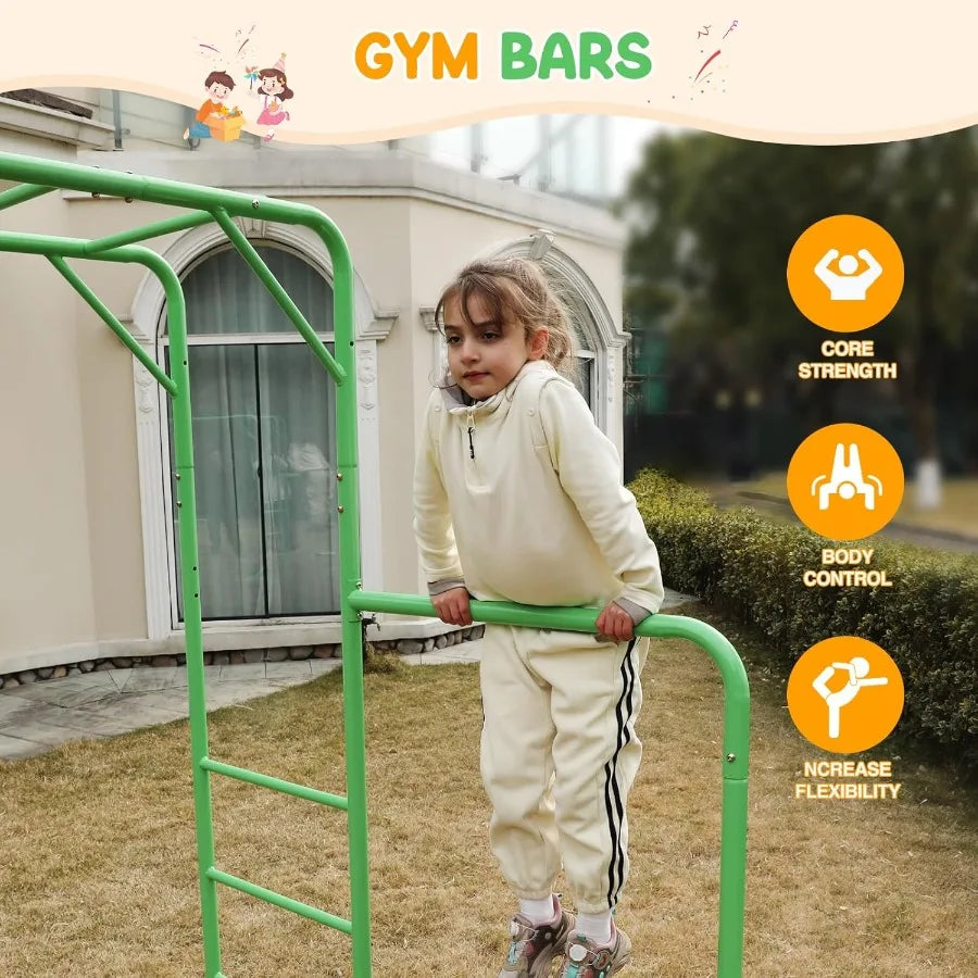 Outdoor Monkey Bar Set – Metal Climbing Frame & Gymnastics Bars for Backyard Play
