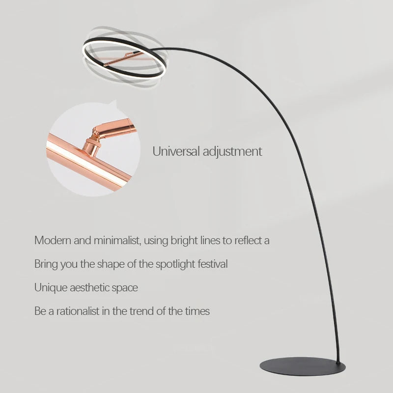 SAMAN Nordic Fishing Floor Lamp ModernFamily Living Room Beside The Sofa Creative LED Minimalism Standing Light