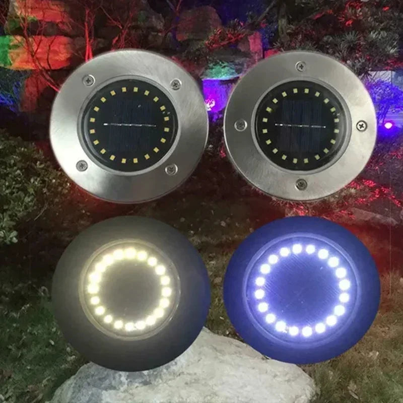 Solar Underground Disk Lights – Outdoor LED Ground Lights (1 / 4 / 8 Pack)