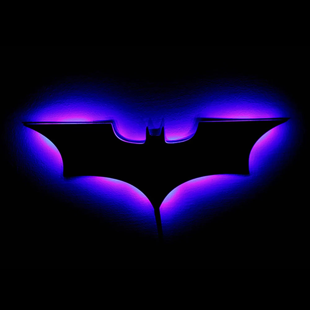 Creative 3D Bat Wall Lamp RGB LED Bedside Gaming Room Bar Decorative Light with Remote Control for Bedroom Living Room Porch