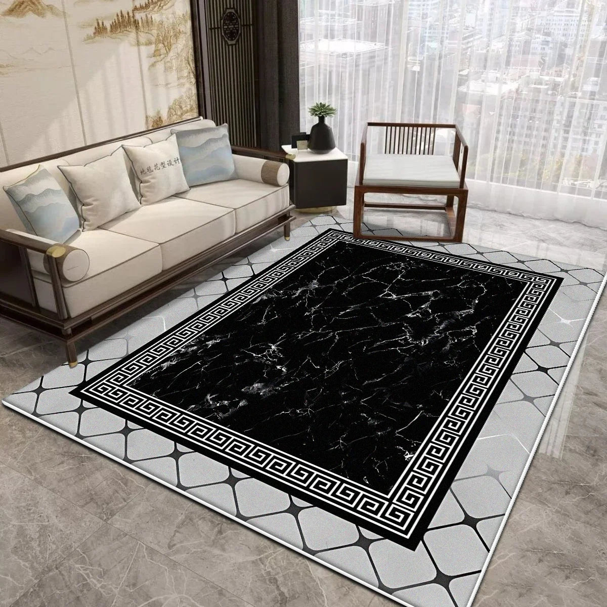 Minimalist Area Rug for Living Room Lounge Large Soft Carpet Non-Slip Machine Washable