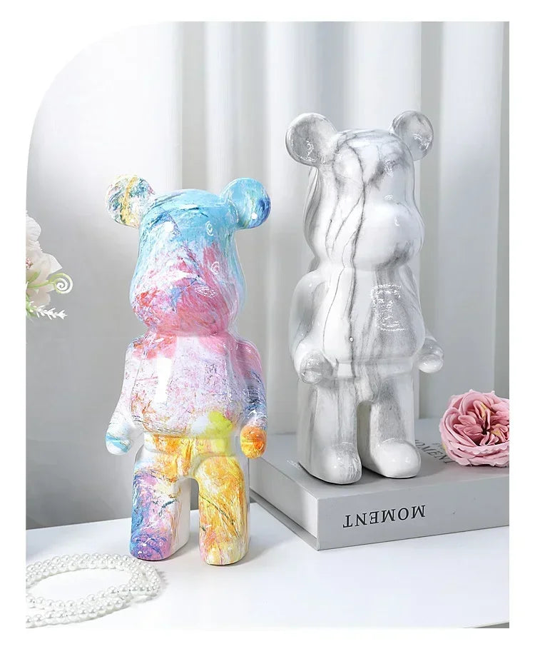 Aesthetic Bear Figure Resin Nordic Bear Statue Figurine Sculpture Luxury Livingroom Decoration Home Ornament Desk Accessories