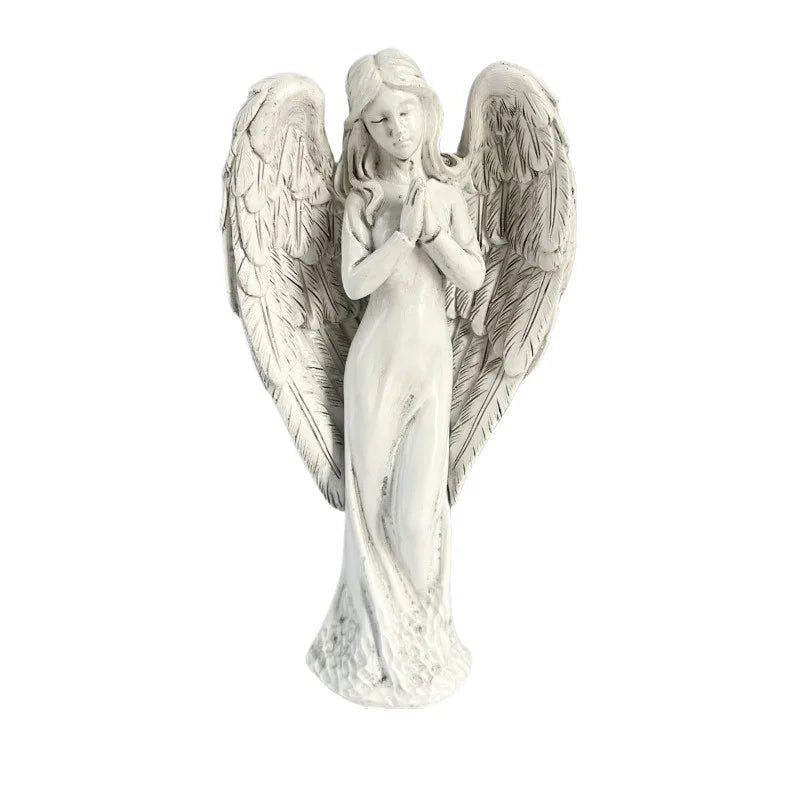 1Pcs Resin Gardening Ornaments Garden Sculpture Angel Decoration Atmosphere Angel Prayer Home High-end Elegance