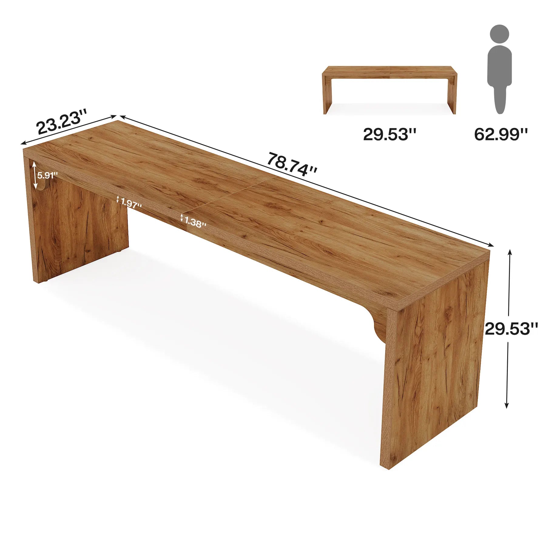 Tribesigns 78.7 Inches Long Computer Desk, Wooden Extra Long Desk Double Desk Workstation, 2 Person Desk for Home Office