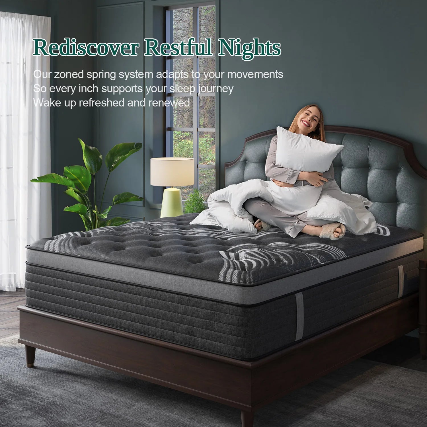 12" Gel Memory Foam Hybrid Pocket Spring Mattress Twin Full King Queen Bed Mattress In A Box, Medium Firm Motion Isolation