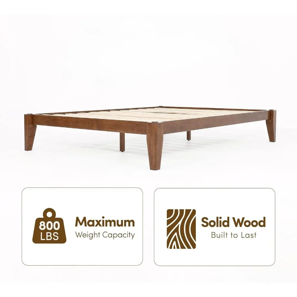 King Size Solid Wood Platform Bed Frame – Japanese Joinery Design