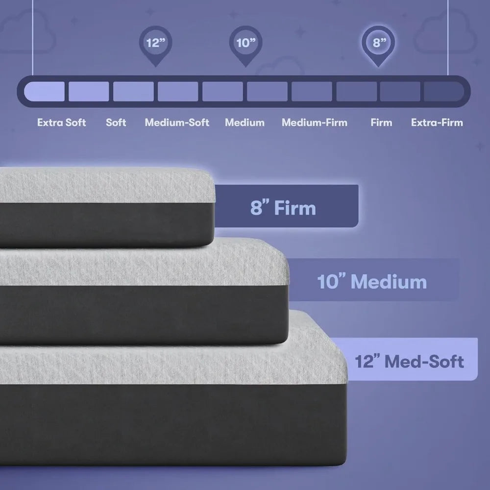 Gel Memory Foam Mattress in a Box, Made in The USA, CertiPUR-US® Certified Foam, Oeko-Tex, and Fiberglass-Free Certified Bed