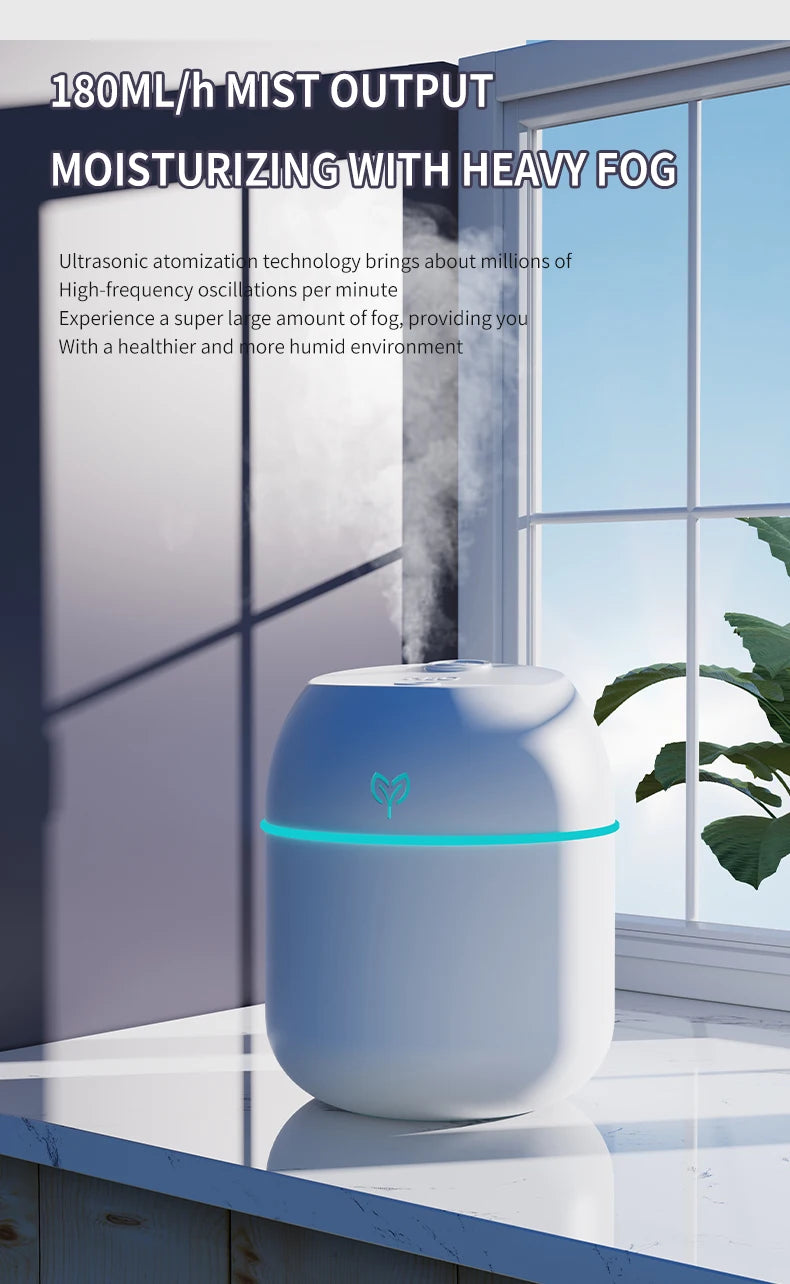 200ML Air Mini Humidifier Portable USB Aroma Essential Oil Diffuser Car Purifier Mist Maker LED Lamp Lighting For Home Bedroom