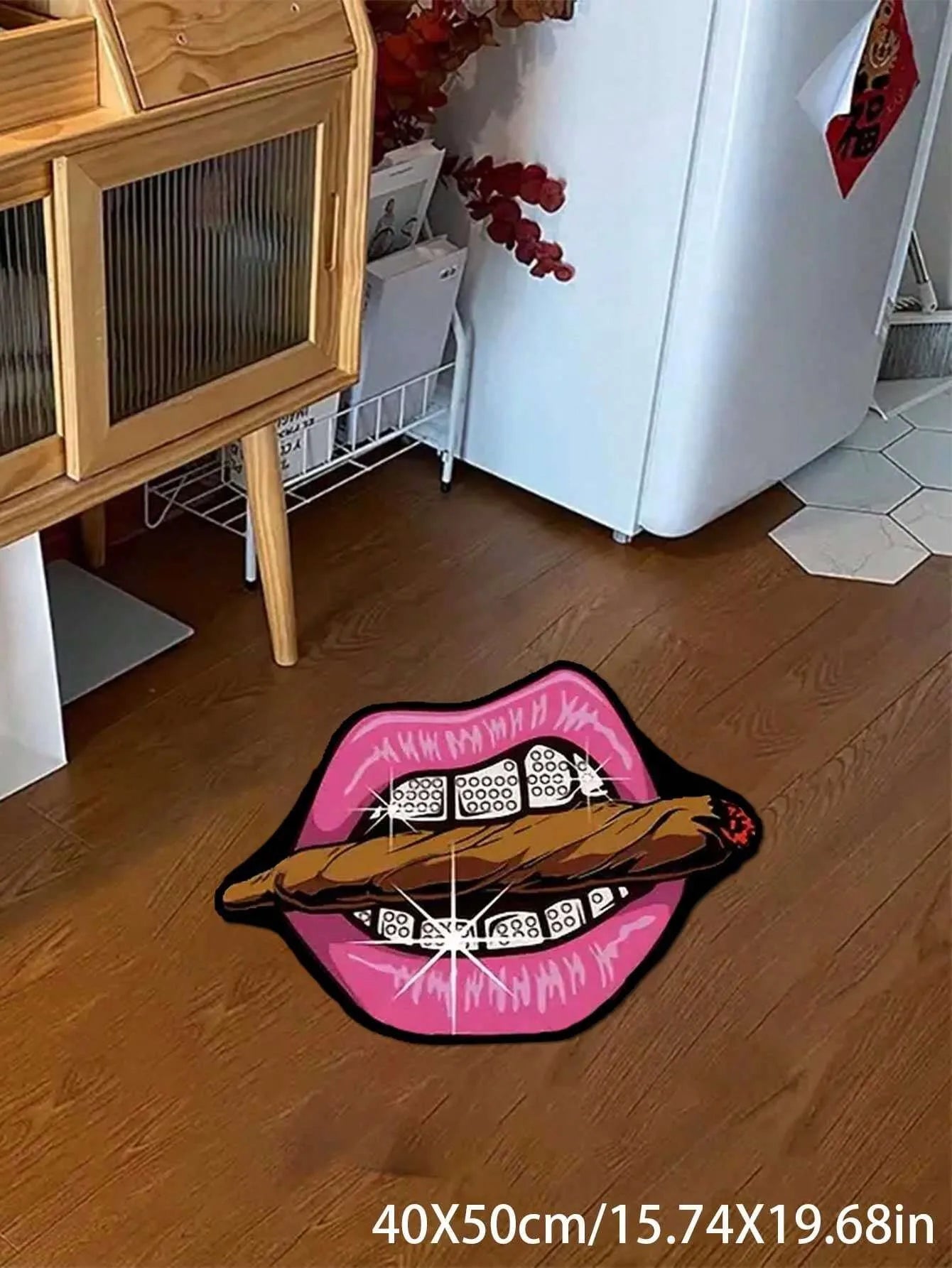 Creative Pink Lip Carpet Durable and Wear-Resistant Home Decor Bedside Rug Bedroom Entrance Doormat Home Decor Carpet