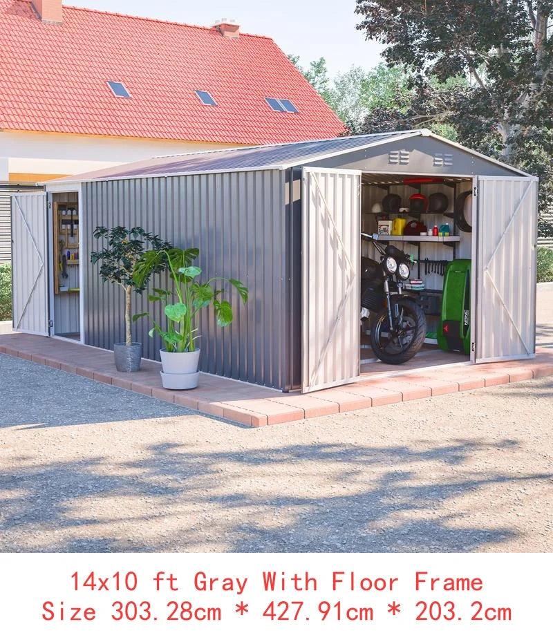 Heavy-Duty Steel Storage Shed – 8 ft × 12 ft with Window