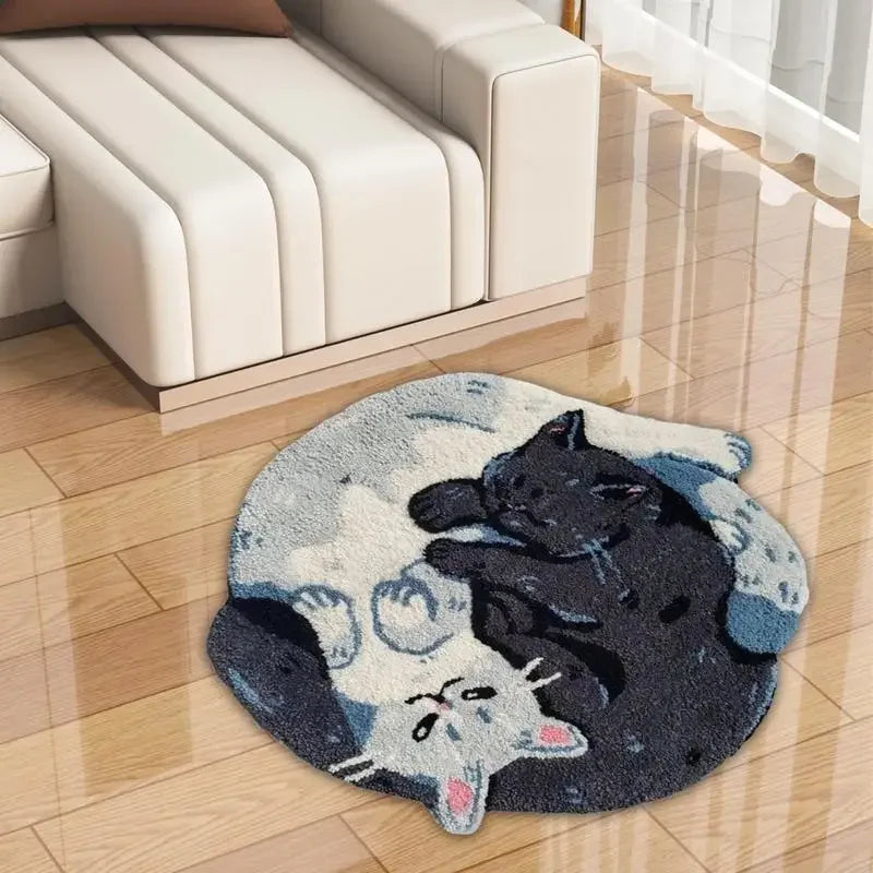 VIKAMA Faux Cashmere Cat Carpet Soft And Cozy Cool Insulation Warm Bedroom Living Room Sofa Bedside Blanket Home Decoration