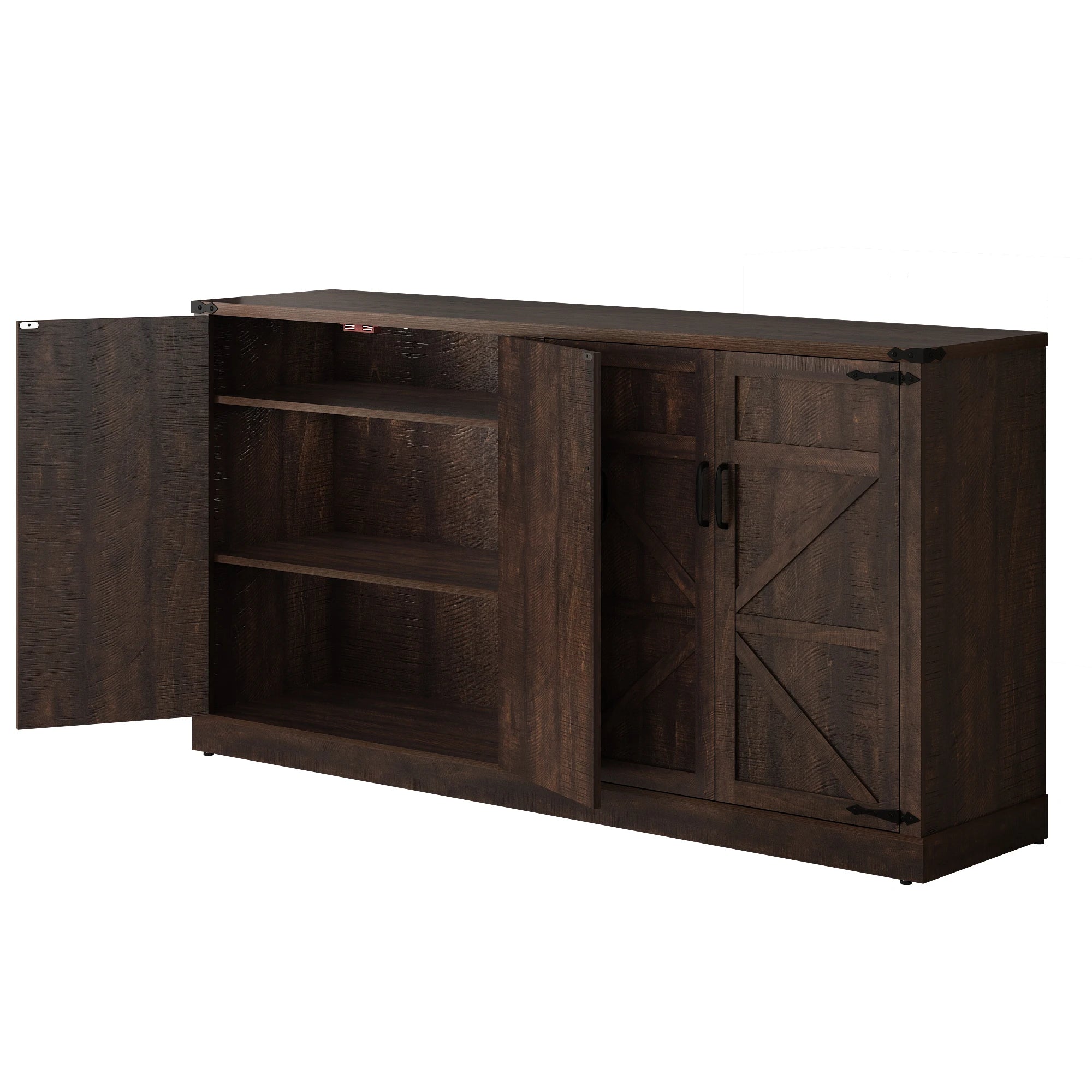 Buffet Cabinet Coffee Bar Cabinet with Drawers & Doors Farmhouse Kitchen Buffet Sideboard Cabinet for Living Room Kitchen